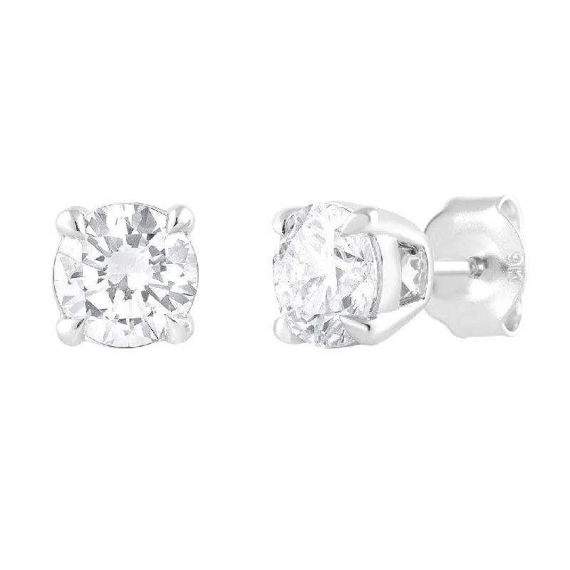 adjustable earrings for women -Meera 2.00ct Laboratory Grown Solitaire Diamond Earrings in 9ct White Gold