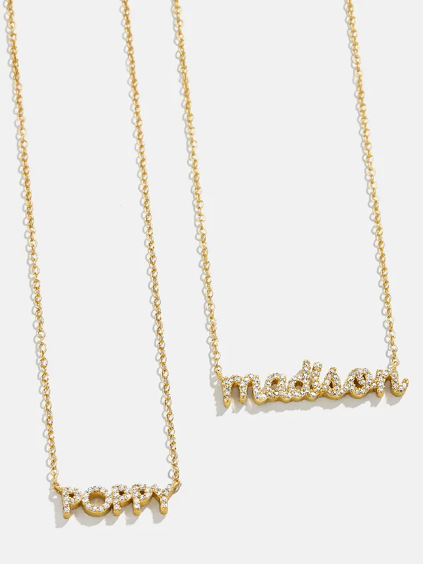 layered necklaces for women -18K Gold Mini Custom Nameplate Necklace - Small