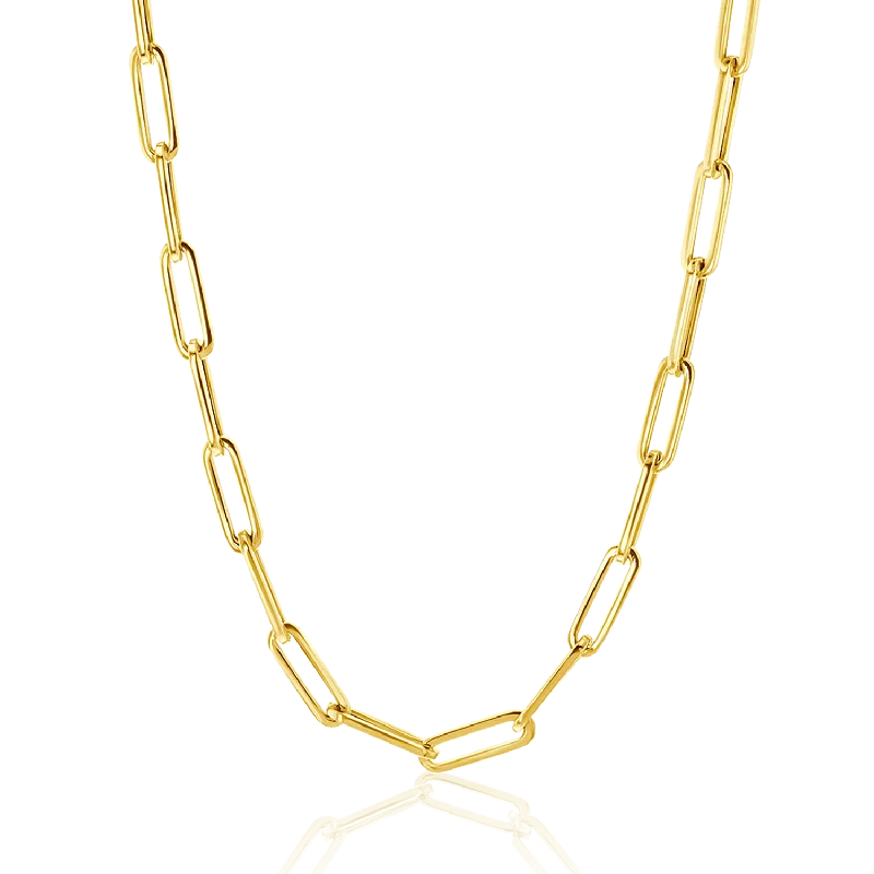 luxury necklaces for women -14K Large Paper Clip Chain Necklace