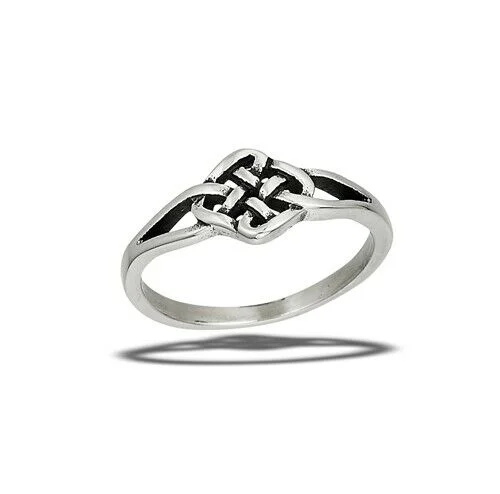 statement rings for women -Stainless Steel Celtic Weave Ring