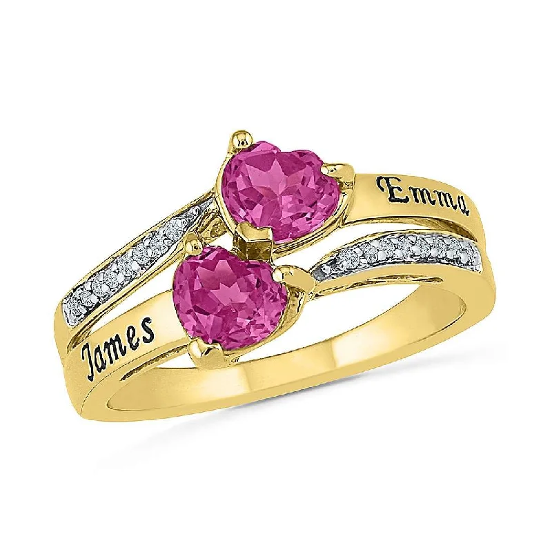 luxury rings for brides -[Test data] 9ct Yellow Gold Personalised Diamond Double Band Name Ring