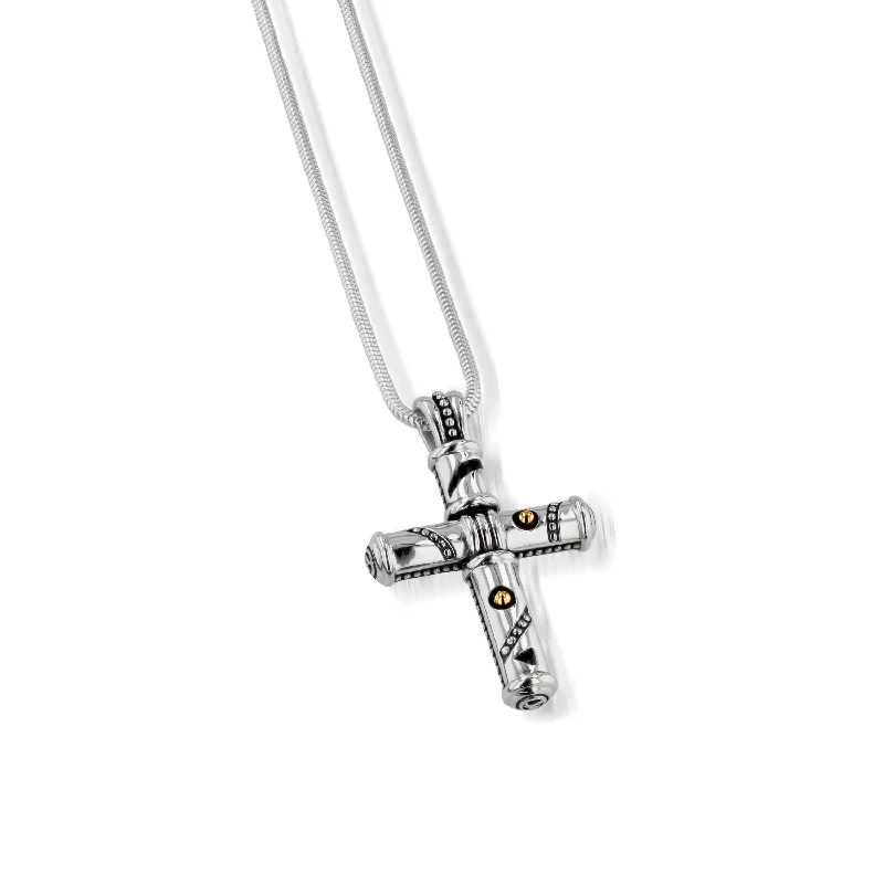 silver necklaces for women -Solar Cross Pendant