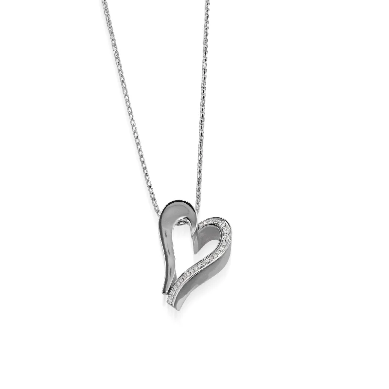 anniversary necklaces for women -Precious Gold and Diamond Heart Pendant Necklace