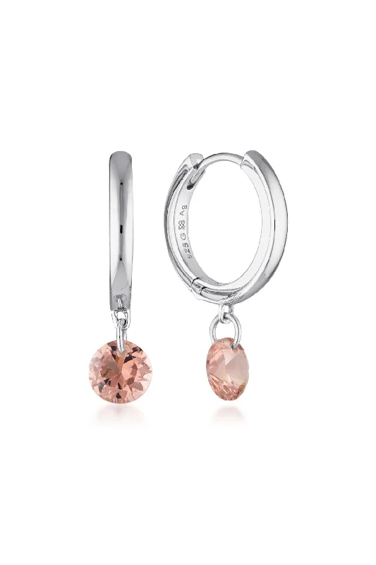 silver earrings for women -MIRAGE ALICE MORGANITE DROPLET EARRINGS SILVER