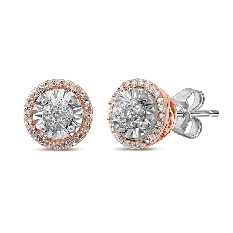 butterfly earrings for women -Limited Edition 9ct White & Rose Gold 0.25ct Diamond Earrings