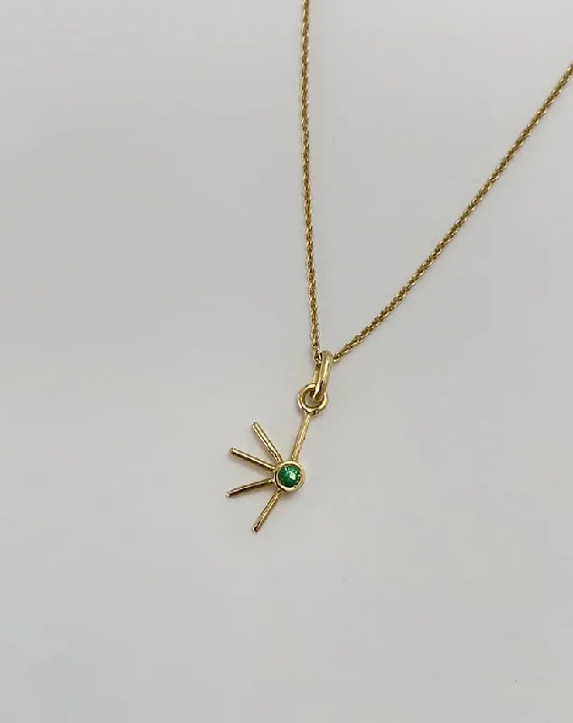 choker necklaces for women -Coralie Grzes | Emma Amulet of May 18K Gold Necklace w. Emerald