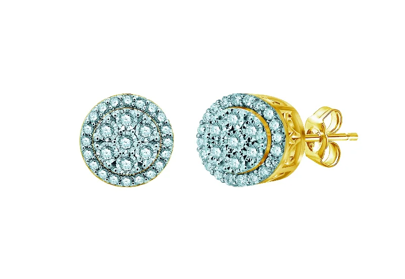 chunky earrings for women -Miracle stud earrings with 1/2ct of Diamonds in 9ct Yellow Gold