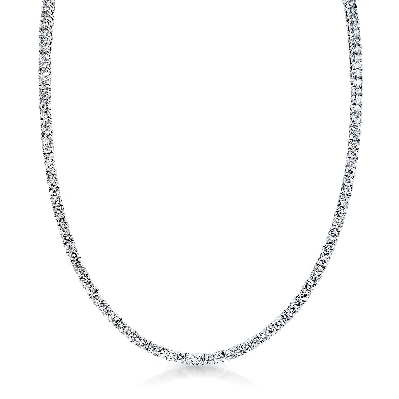 bridal necklaces for women -Alianna 24 Carat Round Brilliant Diamond Tennis Necklace in 14k White Gold By Mike Nekta