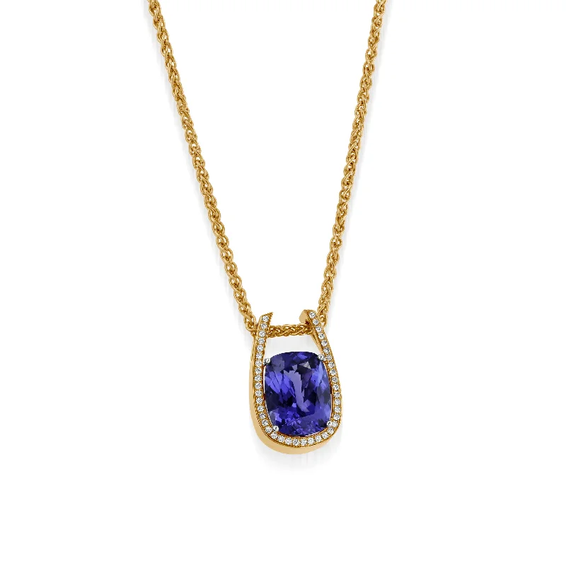 sparkling necklaces for women -Signature Tanzanite and Diamond Pedant Necklace