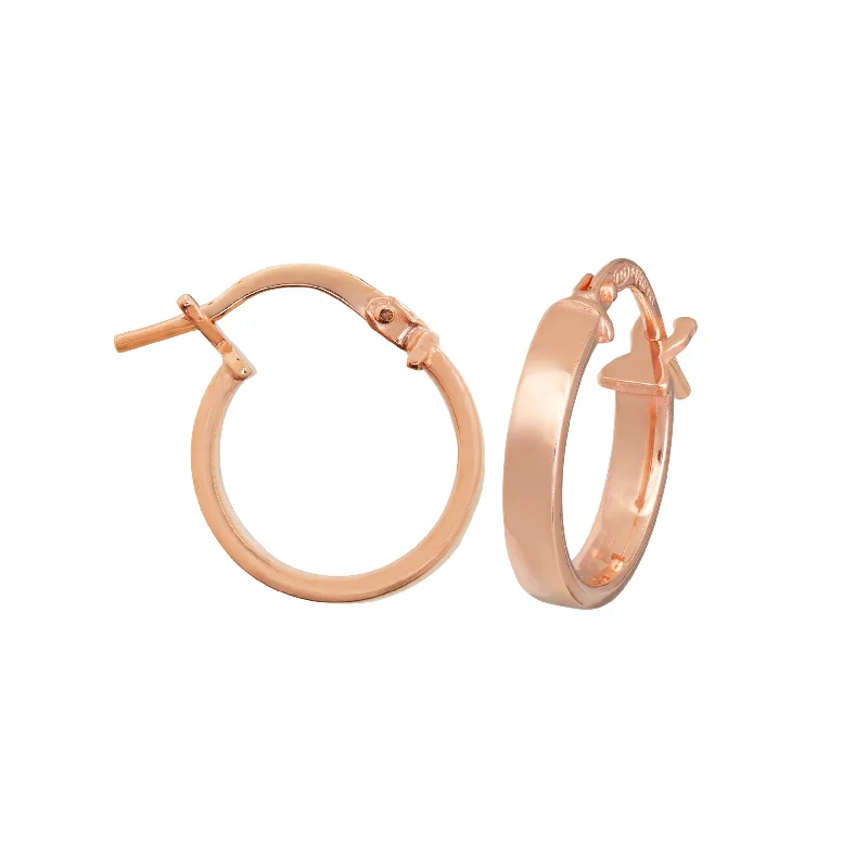 gemstone hoop earrings for women -9ct Rose Gold Silver Infused Hoop Earrings 10mm