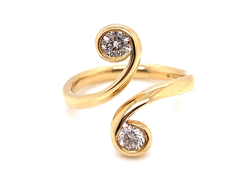 custom gold rings -18ct Yellow Gold Earth Grown Diamond Swirl Ring