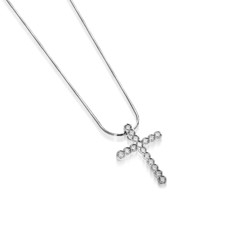 fancy gold necklaces for women -Paloma Diamond Cross Pendant Necklace