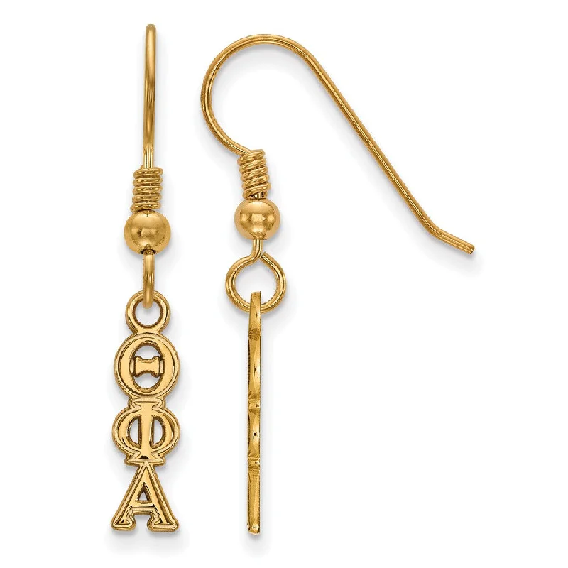 big statement earrings for women -14K Plated Silver Theta Phi Alpha XS Dangle Earrings