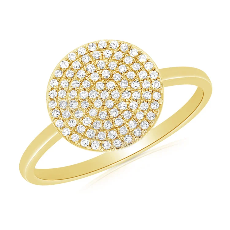 statement diamond rings -14K GOLD DIAMOND LARGE ANNIE CIRCLE RING