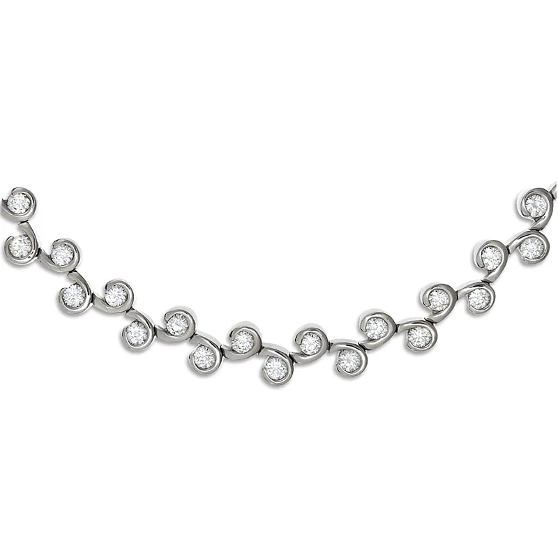 wedding chain necklaces for women -Contour Diamond and White Gold Link Necklace