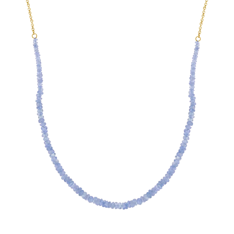 turquoise necklaces for women -Sapphire and Gold Bead Strand Necklace