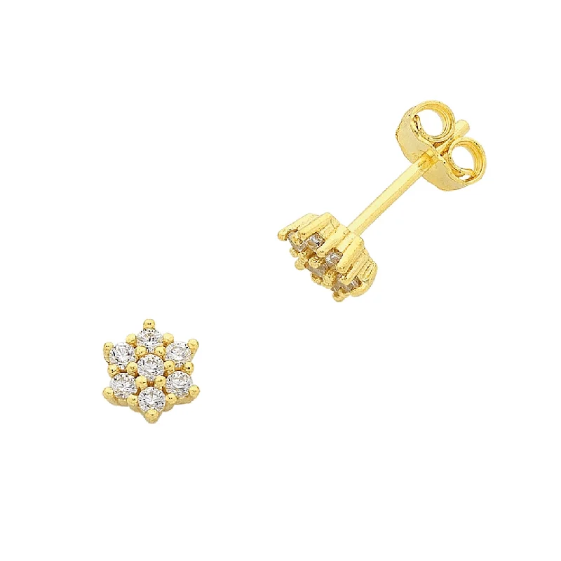 butterfly earrings for women -9ct Yellow Gold Silver Infused Stud Earrings