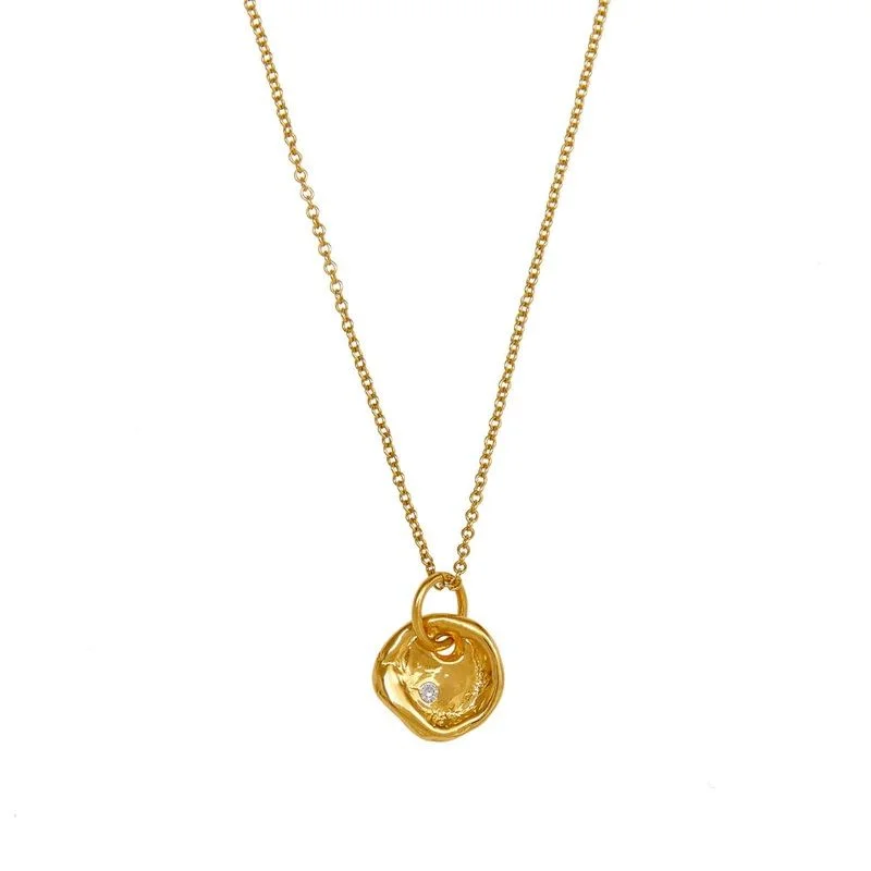 bold necklaces for women -Kiki Gold Plated Necklace w. Sapphire