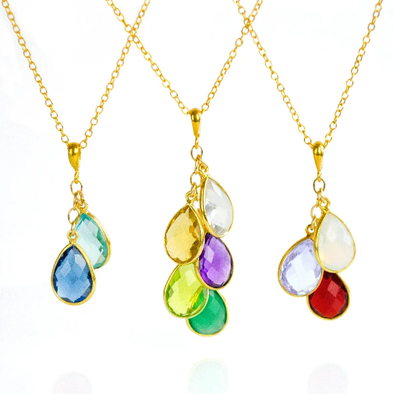 casual necklaces for women -Custom Mother's Birthstone Cascade Necklace [TCS]