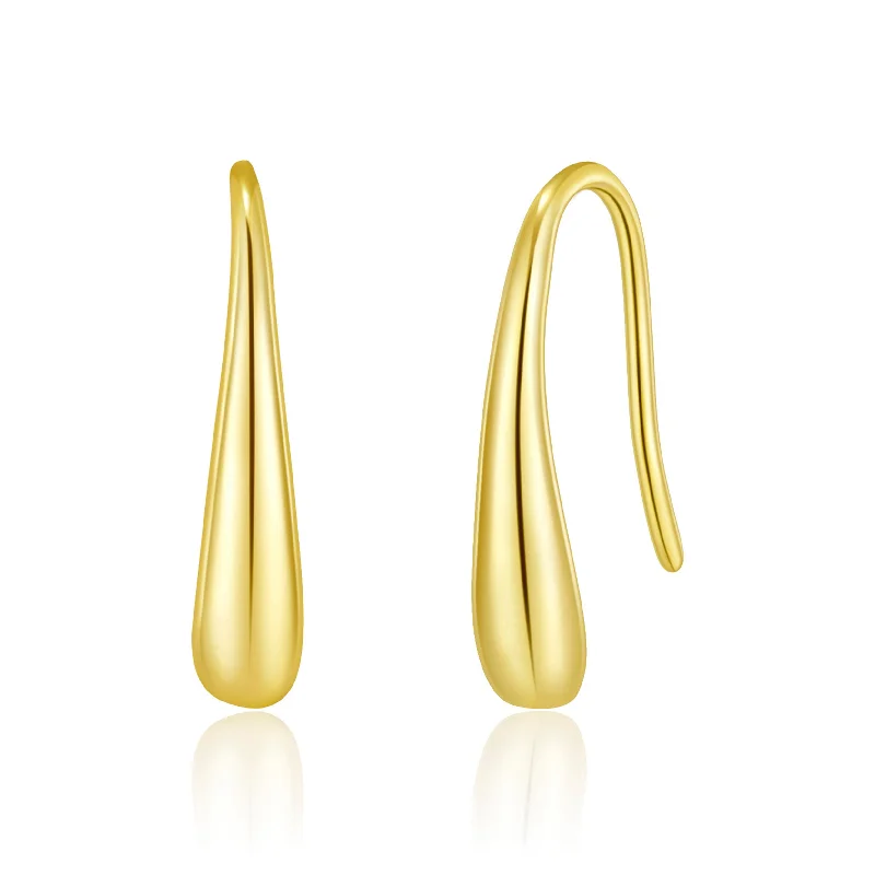 modern pearl earrings for women -Gold Plated Sterling Silver Teardrop Earrings