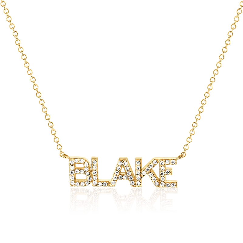 vintage crystal necklaces for women -Diamond Custom Name Necklace