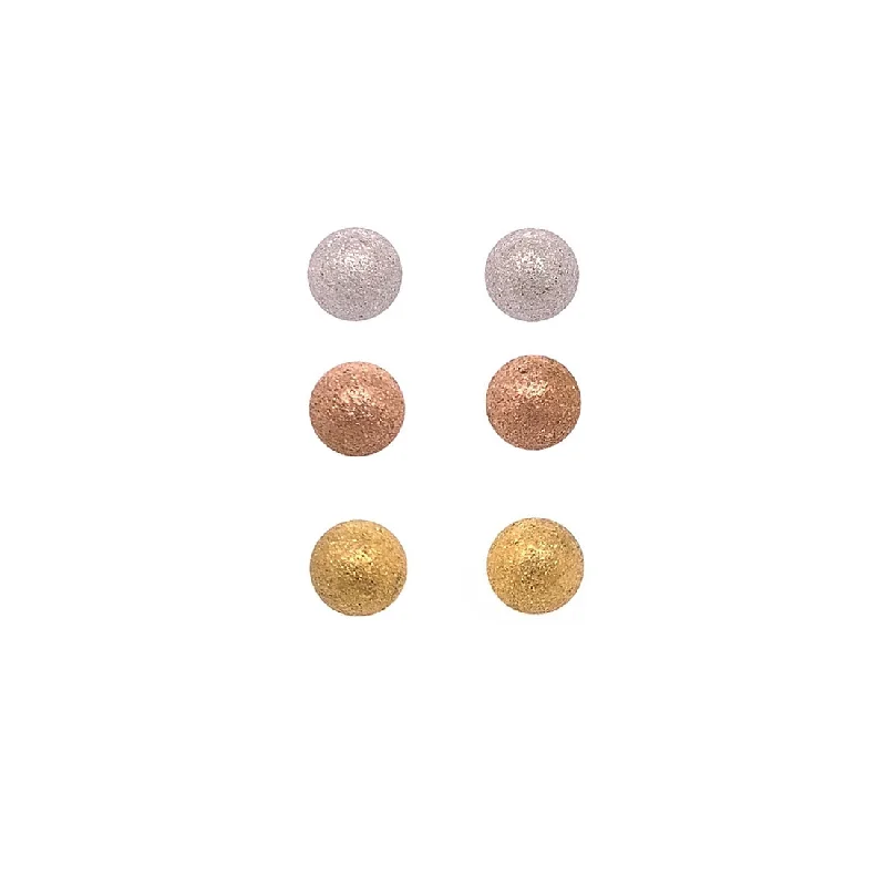 gold dangle earrings for women -Stainless Steel 3 Stud Earring Set