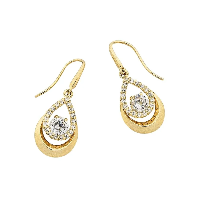 bridal hoop earrings for women -9ct Yellow Gold Pear Shaped Drop Earrings