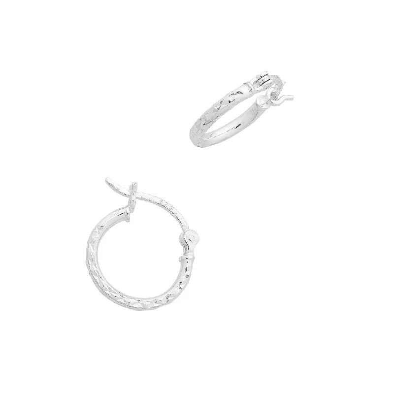 luxurious pearl drop earrings -Sterling Silver 15mm Hoop Earrings