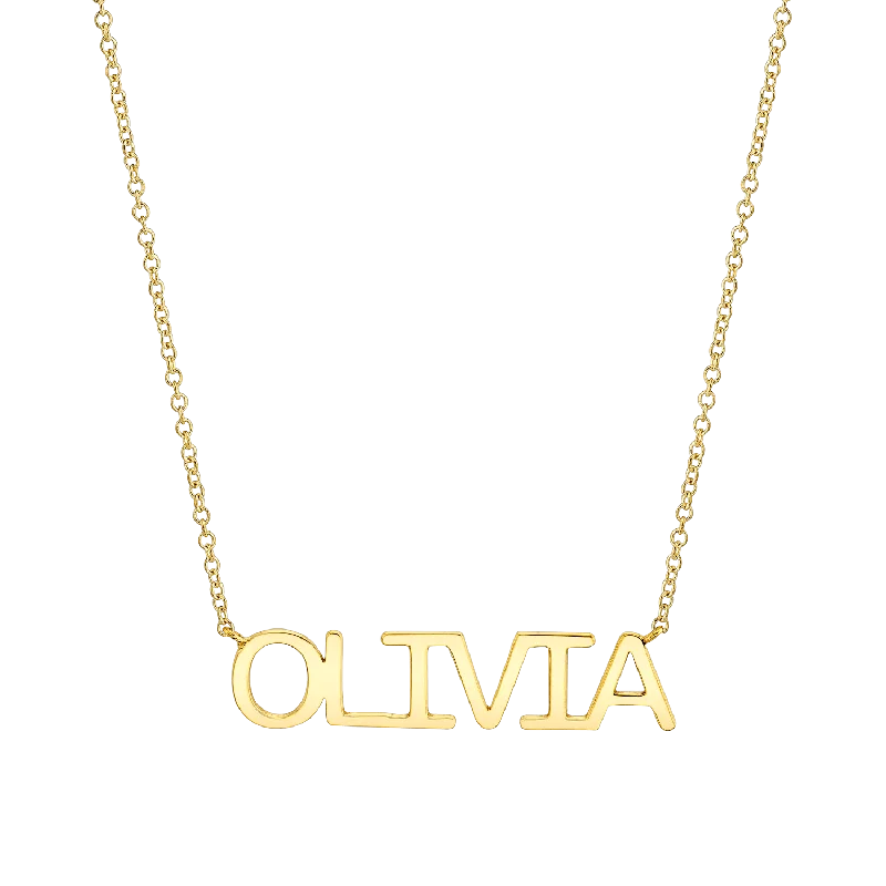 personalized necklaces for women -Linear Name Necklace