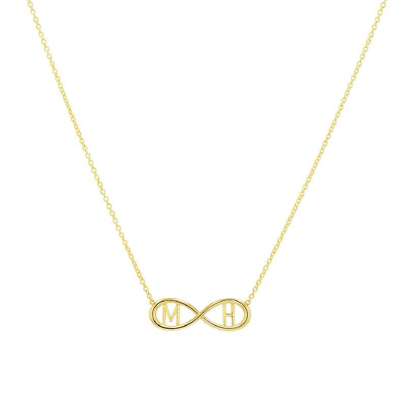 classic gold necklaces for women -Infinity Letter Necklace