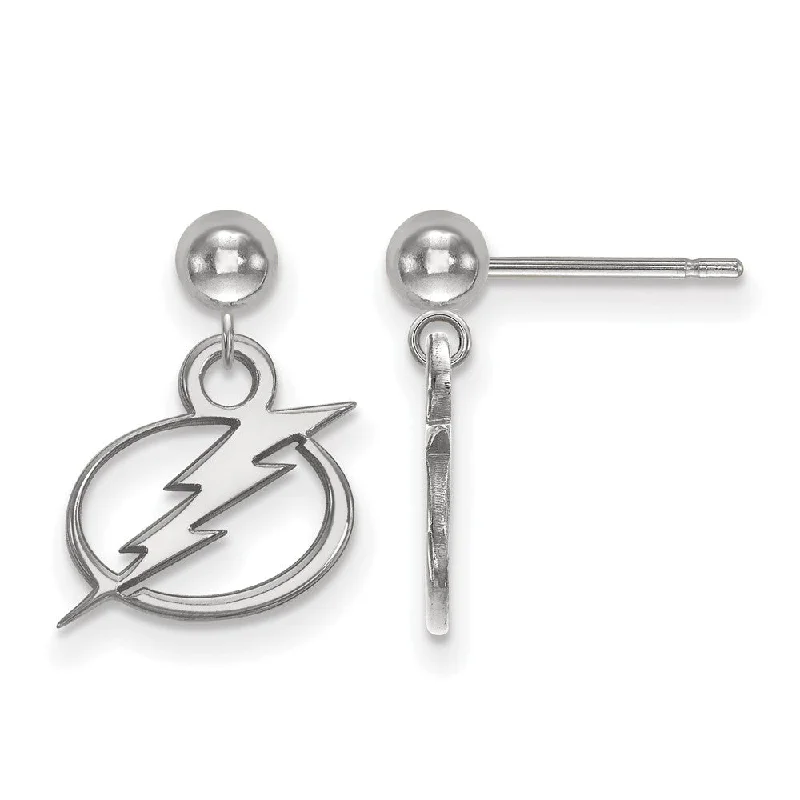 evening earrings for women -14k White Gold NHL Tampa Bay Lightning XS Ball Dangle Post Earrings