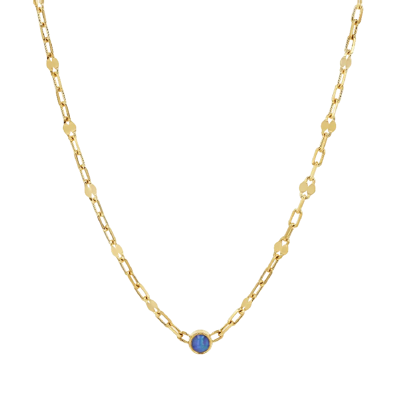 long chain necklaces for women -Opal Solitaire Sequin Necklace