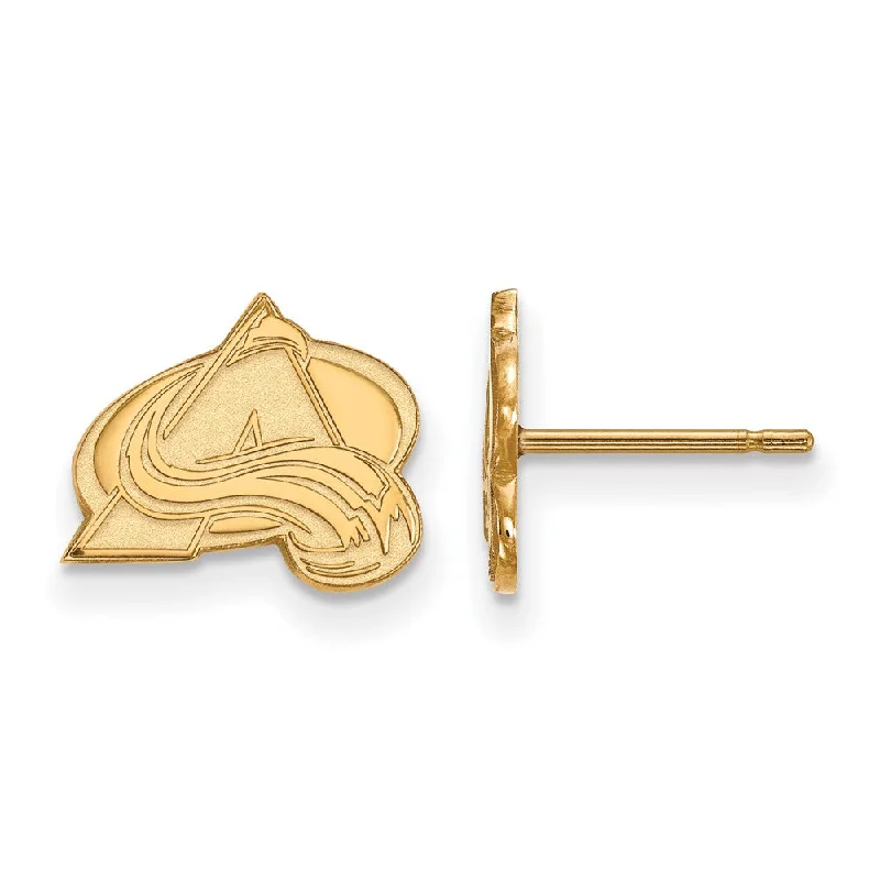 luxury drop earrings for women -14k Yellow Gold NHL Colorado Avalanche XS Post Earrings