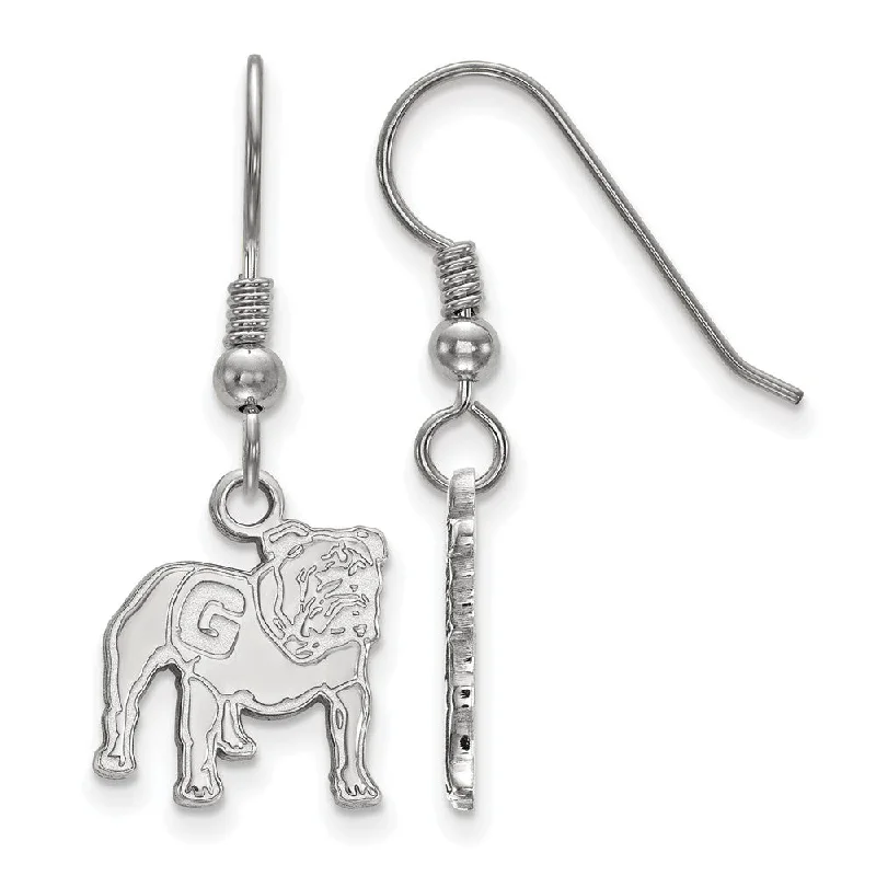 bridal earrings for women -Sterling Silver University of Georgia Small Mascot Dangle Earrings