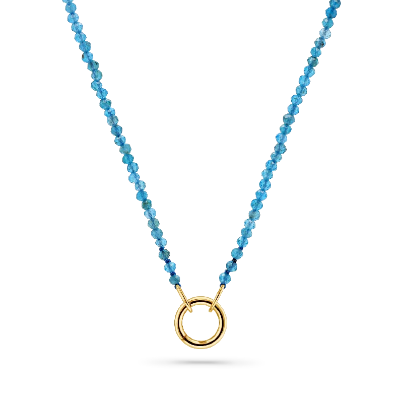 wedding chain necklaces for women -Blue Apatite Connector Necklace