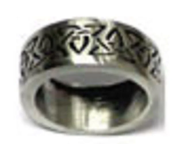 statement diamond rings -Celtic Triquetra Pewter Ring