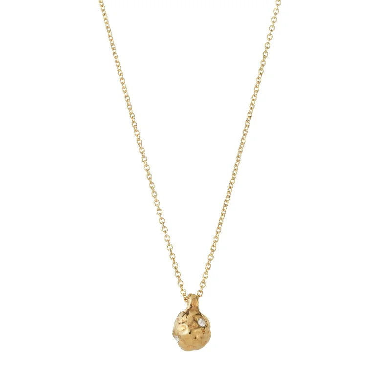 gold bar necklaces for women -Lula Nugget Gold Plated Necklace w. Sapphires