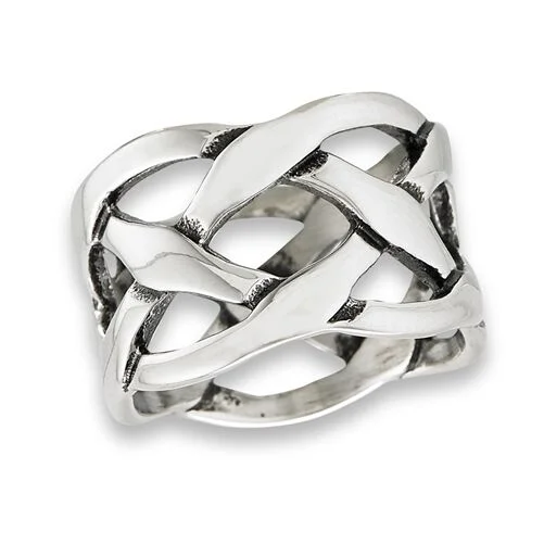 wedding rings for women -STAINLESS STEEL CELTIC WEAVE RING