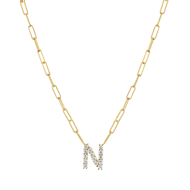 fashion necklaces for women -Grand Initial Paper Clip Necklace