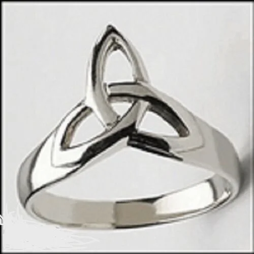 silver rings for women -Stainless Steel Celtic Trinity Knot Ring SZ 6