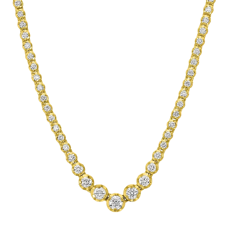 wedding chain necklaces for women -Allure Graduated Diamond Tennis Necklace