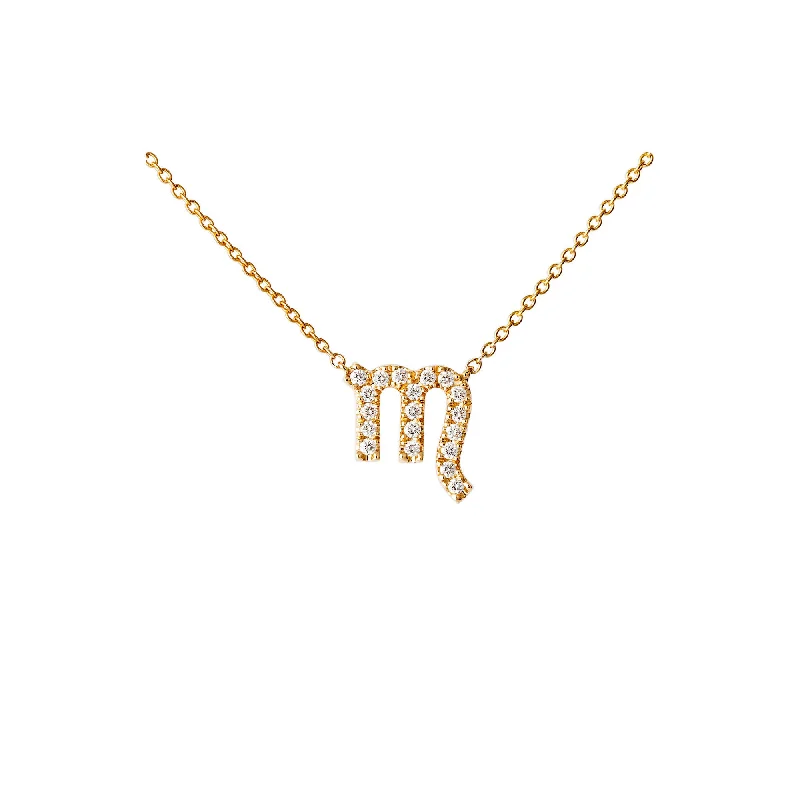 pearl chain necklaces for women -Petit Sign Scorpio 18K Gold Necklace w. Diamonds