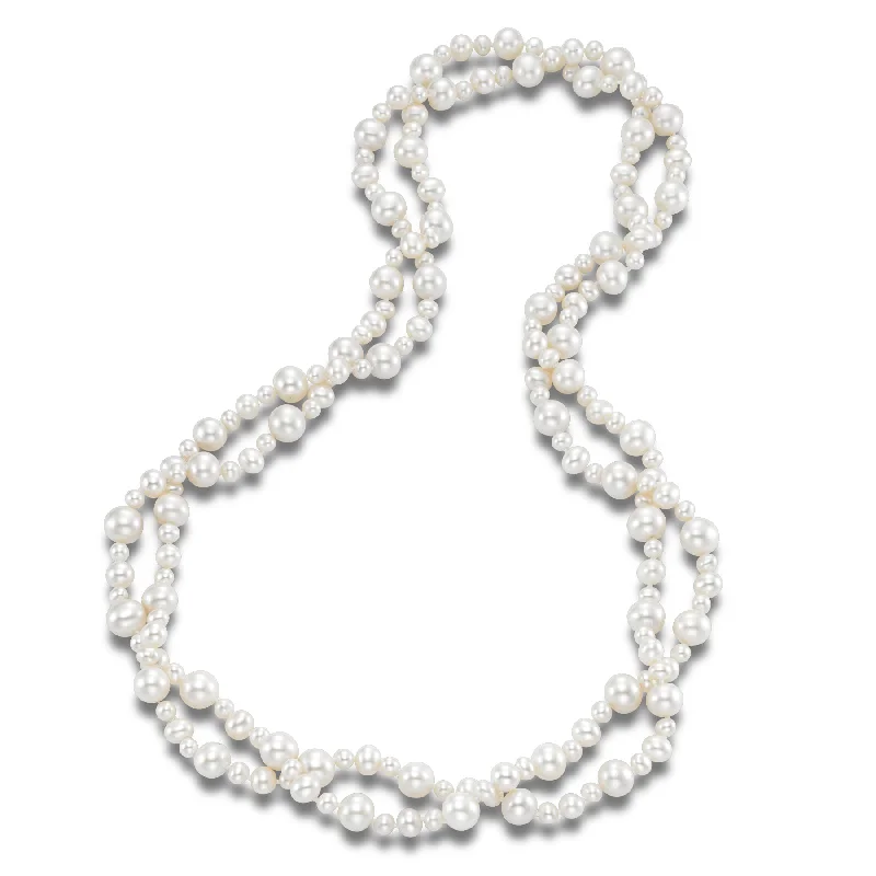 geometric necklaces for women -4.5-9.5MM FW PEARL WHITE 54" NECKLACE.