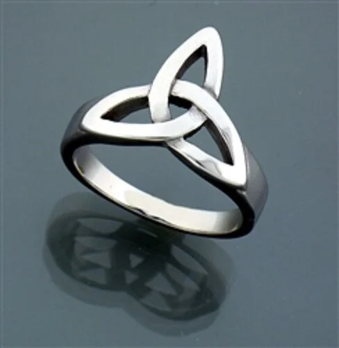 fashion rings for women -Stainless Steel Trinity Knot Ring Large