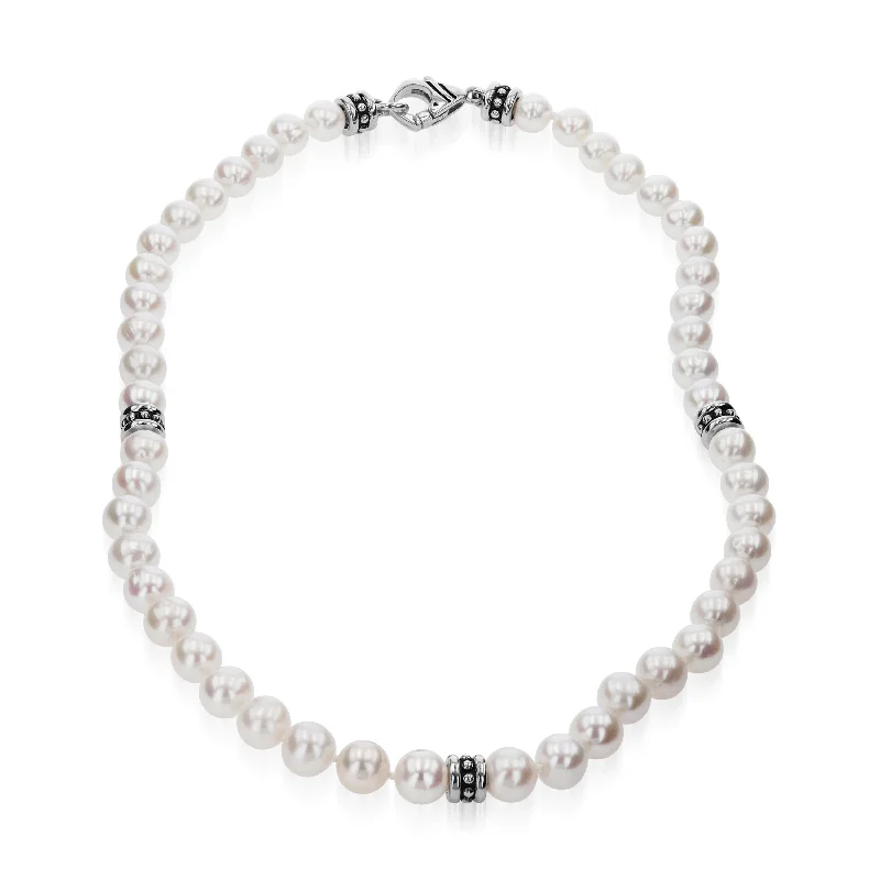 trendy necklaces for women -Solar Pearl Necklace 18"