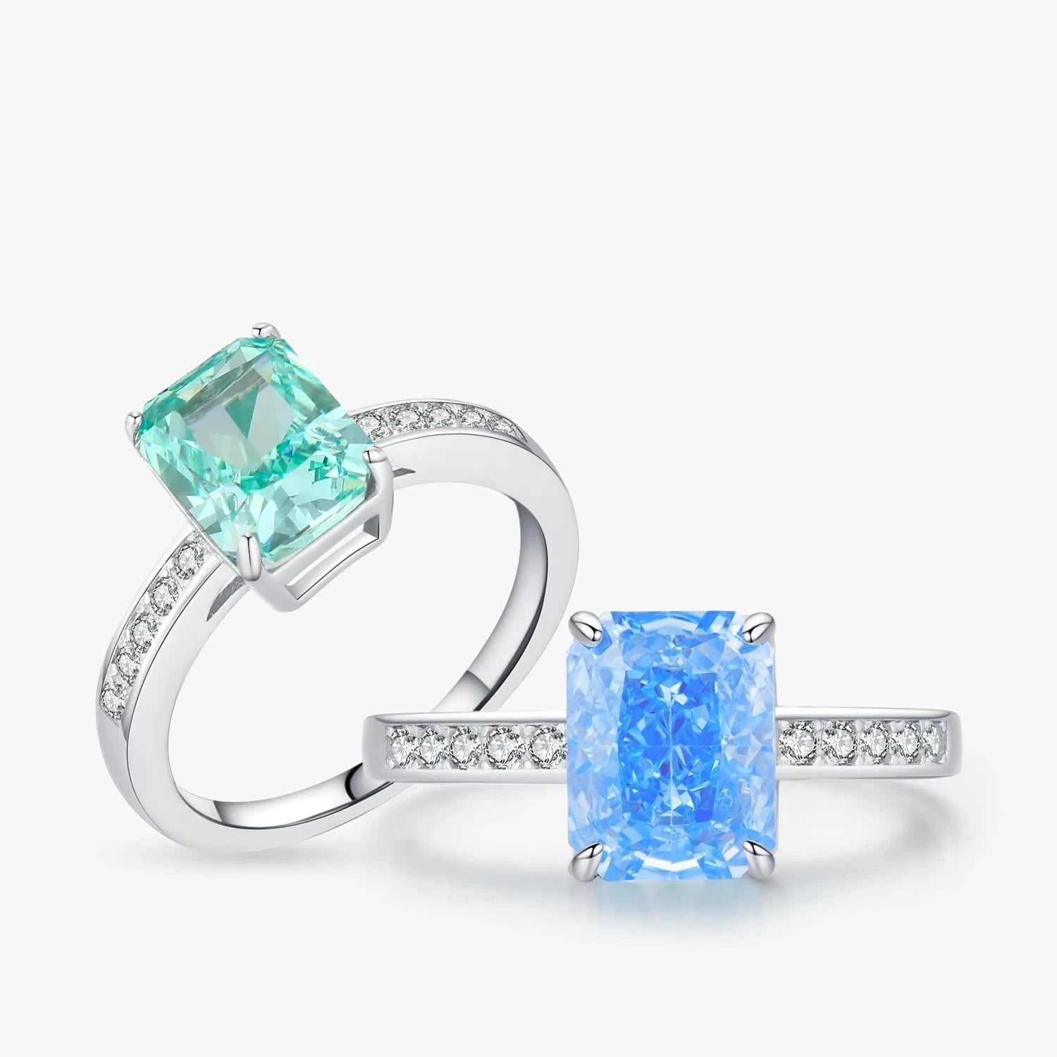 bridal gold rings for women -Luxurious Paraiba Ice-Cut Cubic Zirconia Cocktail Ring