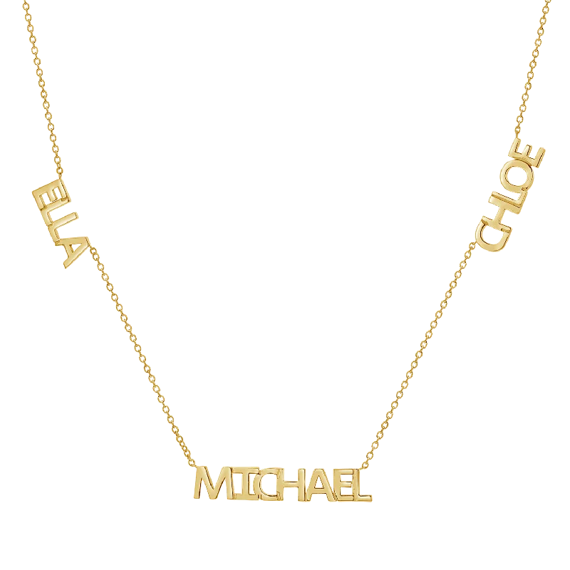 infinity necklaces for women -Multi Block Letter Name Necklace