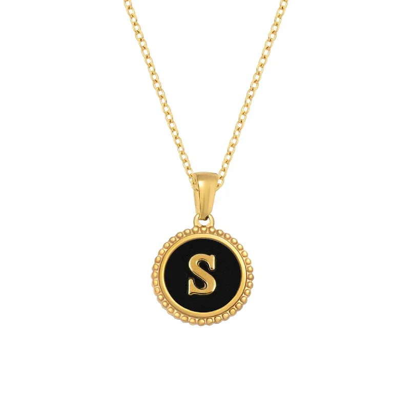 wedding necklaces for women -Noire Initial Necklace