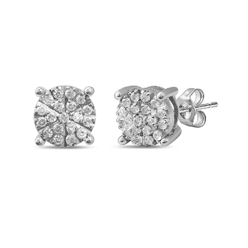 custom name earrings for women -Martina 9ct White Gold 0.25ct Diamond Stud Earrings