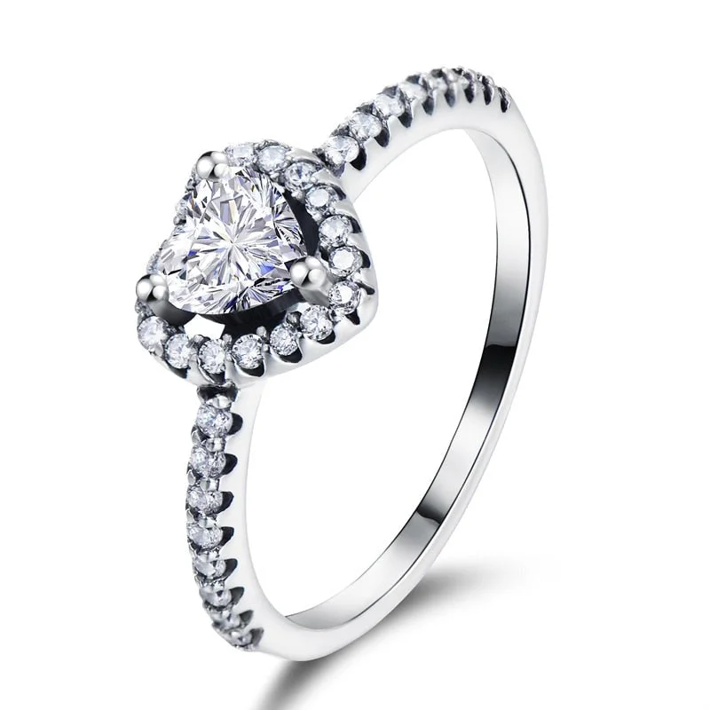 infinity rings for women -Exquisite Vintage Heart CZ Ring